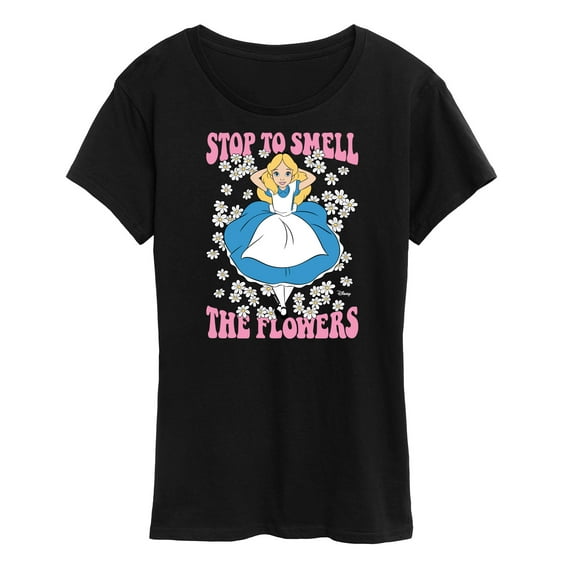 Disney - Alice in Wonderland - Stop To Smell Flowers - Women's Short Sleeve Graphic T-Shirt