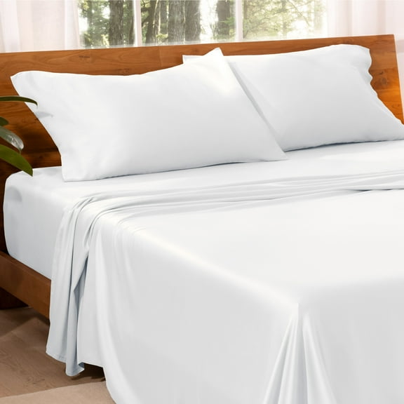Bare Home TENCEL™ Sheet Set - Lyocell derived from Eucalyptus - Full, White