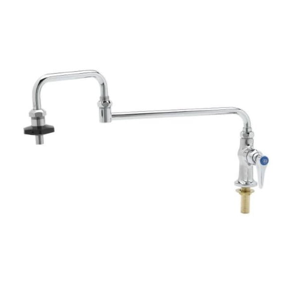 T&S Brass - Pot Filler, Deck Mount, Single Temp, 18'' Double-Joint Nozzle, Insulated On-Off Control