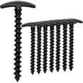 thumbnail image 1 of Estacas para tienda de campaña, paquete de 10 estacas para suelo con anclaje en el suelo, estacas para suelo en espiral en forma de T de 5,7 pulgadas para tienda de campaña, lonas para lluvia, toldo, JAMW Sencillez, 1 of 5
