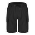 thumbnail image 5 of Gamivast Clearance Clothes Under $5.00 Cargo Shorts for Men Elastic Waist Drawstring Stretch Short Lightweight Summer Beach Shorts with Pockets Black M History of Purchases, 5 of 7