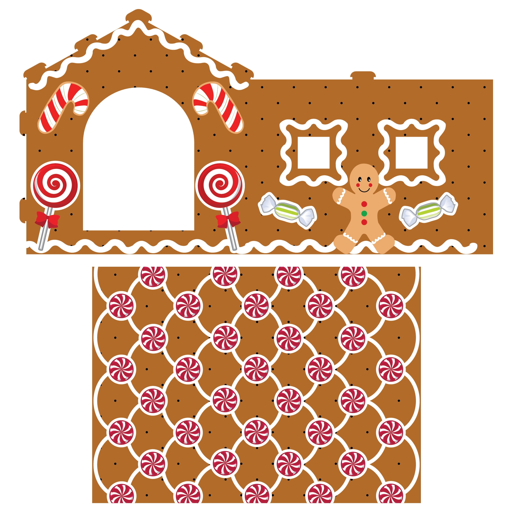 Kitty City Christmas Gingerbread Cardboard Cat House with Corrugate Scratching Pad, Brown, One Size