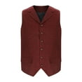 thumbnail image 4 of LNWUY Mens Fashion Blazer Solid Breasted Retro Suit Vest Tweed V-Neck Tank Regular Fit Dress Waistcoat Herringbone for Jacket Wine L, 4 of 5