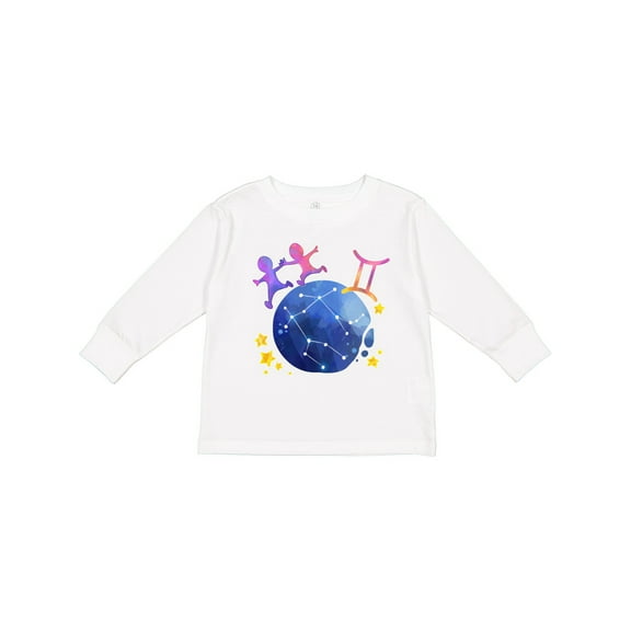 Inktastic Gemini Constellation Zodiac Sign Illustration Boys or Girls Long Sleeve Toddler T-Shirt