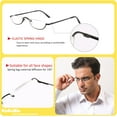 thumbnail image 3 of Half Reading Glasses - 2 Pairs Half Rim Metal Frame Glasses Spring Hinge Readers for Men and Women, Black+Gunmetal 2.50, 3 of 6