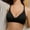 Black, variant on Wireless Bra for Women No Underwire, Seamless Padded V Neck Bralette, Soft Comfortable Everyday Sleep Bra