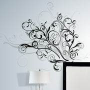 RoomMates Black and Silver Forever Twined Peel and Stick Giant Wall Decal, 37 inches x 30 inches