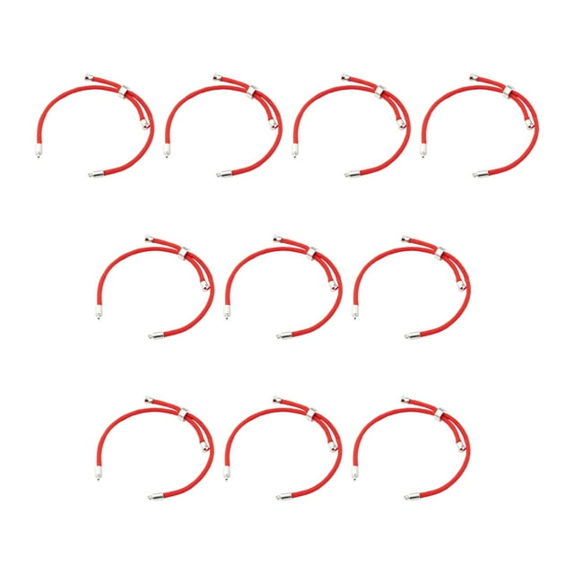 yuksok 10 Pieces Nylon Twisted Cord Bracelet Making Stylish Adjustable Slider Bracelets Red Argent