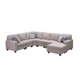 thumbnail image 2 of Ergode Casanova Light Gray Linen 7Pc Modular L-Shape Sectional Sofa with Ottoman, 2 of 3