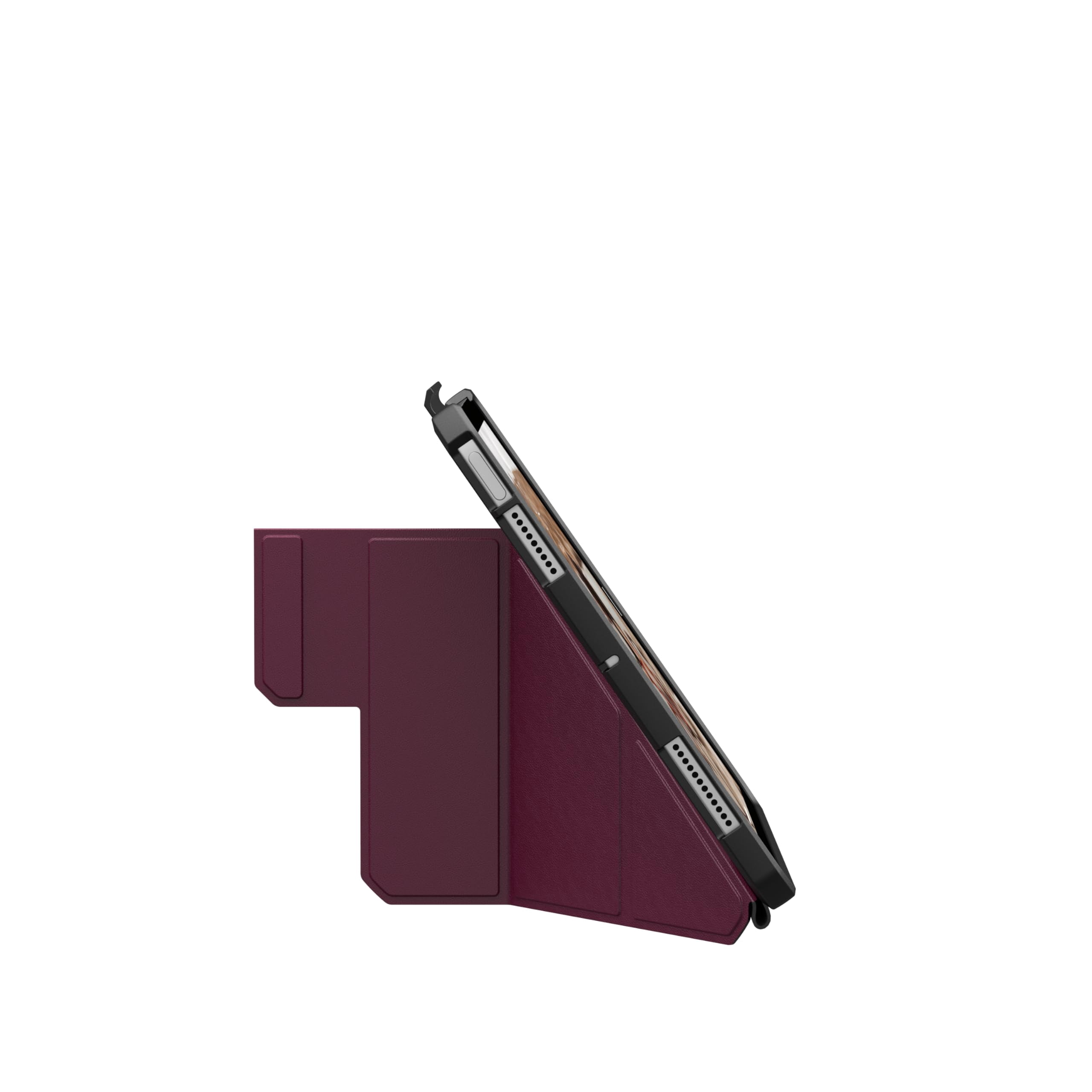 UAG iPad Air 11" Case (6th-8th Gen 2024-2026) M4/M3 - Rugged Adjustable Multi-Angle Stand Auto Sleep/Wake Folio Cover w/Pencil Holder, Essential Armor Bordeaux