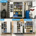 thumbnail image 4 of GangMei Wide & Deep Metal Garage Storage Cabinet with Pegboards, Wheels, Locking Doors and 4 Adjustable Shelves, Assembly required, White, 4 of 10