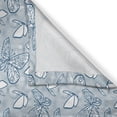 thumbnail image 3 of Ambesonne Blue and White Kitchen Curtains, Doodle Butterflies, 55"x39", Blue and White, 3 of 3