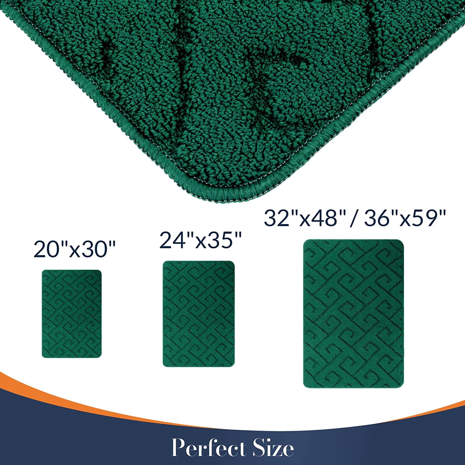 Walensee Indoor Doormat, Front Door Mat for Entrance, 24"x35" Green