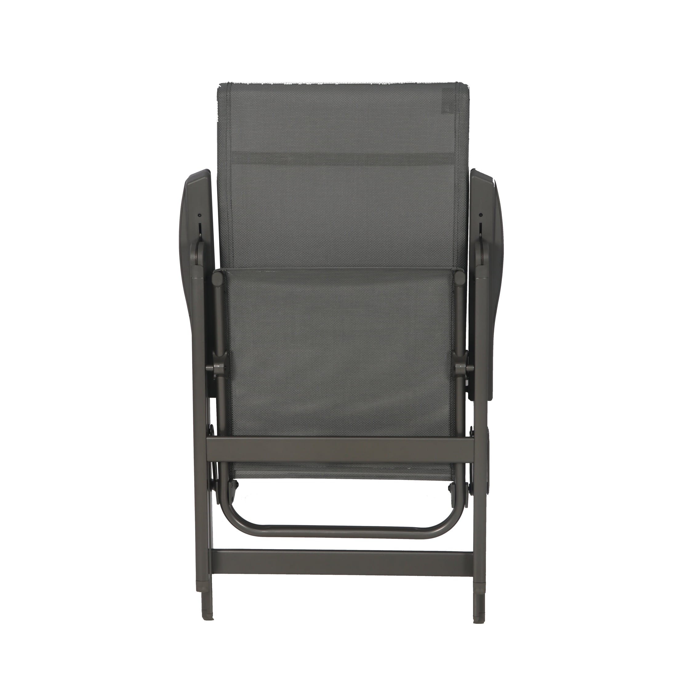 Ozark Trail Deluxe Folding Camping Recliner Chair, Gray, Outdoor Patios and Decks