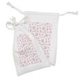 thumbnail image 2 of Paris Fabric Pouch Set of 2, Eiffel Towers and French Bouquets Bows with Romantic Pattern, Small Drawstring Bag for Toiletries Masks and Favors, 9" x 6", Pale Green Pale Pink, by Ambesonne, 2 of 2