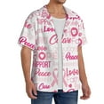 thumbnail image 4 of JUNZAN Mens Casual Button Down Shirts Short Sleeve Breast Cancer Pink Ribbons Awareness (2) Print Shirt-4X-Large, 4 of 7