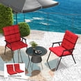 thumbnail image 2 of Coussin de Chaise Intérieur Extérieur avec Attaches, Capitonné à Boutons, pour Jardin, Rouge, 2 of 10