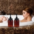 thumbnail image 4 of Bottiful Home-24 oz Plastic Refillable Wide-Mouth Jar Style Pump Bottle Dispenser Set of 4 for Shampoo, Conditioner, Wash, Soap, Lotion, Dish Soap, Sanitizer, Detergent (Amber), 4 of 7