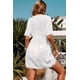 thumbnail image 1 of ABPHQTO Túnica de playa con pompones y escote en V profundo blanco para mujer, 1 of 5