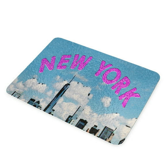 KuzmarK Glass Cheese Cutting Board 11"x7.75" - New York Manhattan