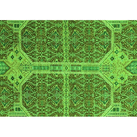 Ahgly Company Indoor Rectangle Abstract Green Modern Area Rugs, 8' x 10'