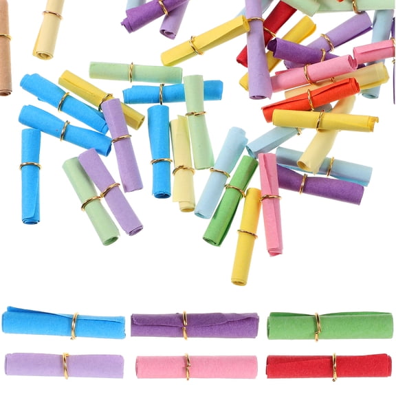 100Pcs Mini Paper Scrolls for Writing Colored Paper Scrolls Wishing Bottle Vintage Scrolls Paper Decors