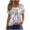 Gray, variant on Womens Tops Summer Short Sleeve Square Neck T-Shirts Fashion Casual Loose Polka Print Tees Blouses