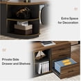 thumbnail image 6 of Finmind Executive Desk: 80'' L-Shaped Office Table with 55'' Cabinet, Large Workspace with Storage Drawers & Shelves, Sturdy Business Furniture for Home Office, Grey & Black, 6 of 7