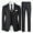 Black, variant on Men's Relaxed Fit 3-Piece Notched Lapel Suit Set, Single-Breasted Business Casual Attire with Back Vent & Functional Pockets