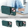 thumbnail image 6 of Dteck for iPhone 15 Plus Wallet Case with Card Holder, Durable PU Leather Protective Magnetic Closure Flip Cover with Crossbody Adjustable Strap 360° Kickstand for Women Men,Green, 6 of 10