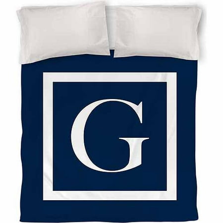 IDG Classic Block Monogram Duvet Cover, Blue