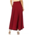 thumbnail image 4 of Women's Casual Solid High Waisted Flare A-line Long Skirt with Elastic Waistband, 4 of 6