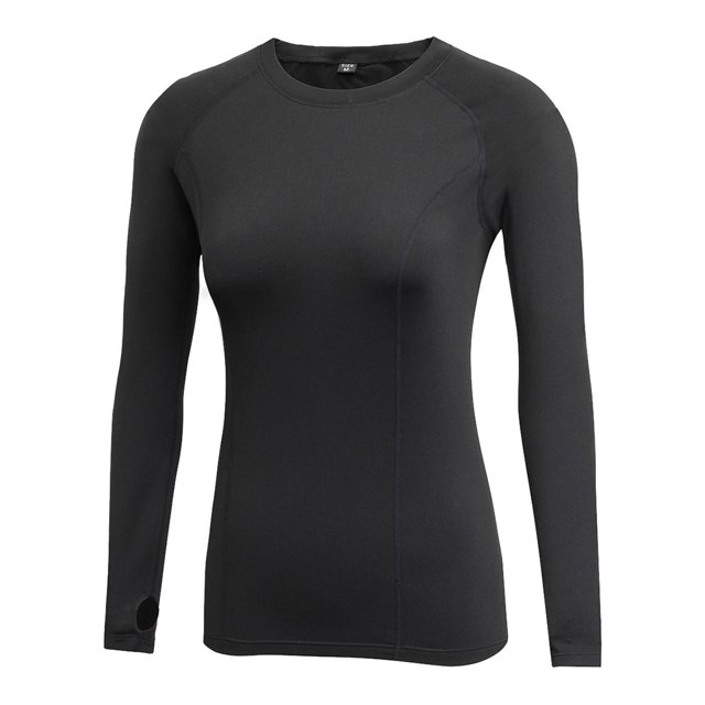 Guardurnaity Camiseta con cuello redondo, ropa interior térmica básica, camisetas cálidas de manga larga, camiseta transpirable, ropa térmica Prendas para la parte del cuerpo Negro XXL