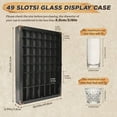 thumbnail image 3 of Shot Glass Display Case Large Wood Cabinet Rack Holder with Acrylic Door 49 Slots Lockable Glass Display Holder Wall Mounted Storage Shadow Box for Room Decor (Black, 1 Pcs), 3 of 8