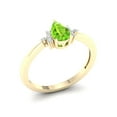 thumbnail image 2 of Imperial Gemstone 10K Yellow Gold Pear Cut Peridot 1/20 CT TW Diamond Women's Ring, 2 of 5