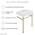 thumbnail image 3 of Claire 24" Console Sink White Basin Brushed Gold Legs with 8" Widespread Holes, 3 of 10