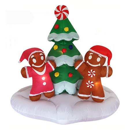 Christmas Masters 6ft Inflatable Christmas Tree Gingerbread Man