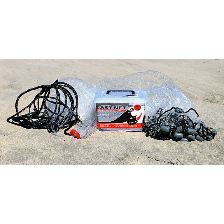 Ahi USA 20 Series Red Horn Cast Net 4.5', 3/8 inch Mesh, Size: Assorted