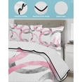 thumbnail image 4 of Pink Grey Full Size Down Alternative Comforter, Lightweight Comforter Quilt Bedding Set with Pillow Shams Geometric Circle Modern Abstract Simple Art All Seasons Bed Comforter Duvet Insert 78"x90", 4 of 7