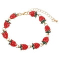 thumbnail image 4 of HEMOTON Strawberry Bracelet Exquisite Fruit Charm Hand Jewelry Stylish Aesthetic Bracelet, 4 of 8