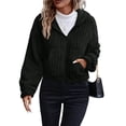 thumbnail image 2 of Chaqueta para Mujer, Abrigo con Capucha, Cremallera , Larga y Bolsillos. Negro S, 2 of 8