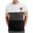 thumbnail image 1 of Mens Casual Pantalones Cortos Cuello Redondo Patchwork Impresión Suéter Blusa de Fitness, Camisetas para Hombre, 1 of 4