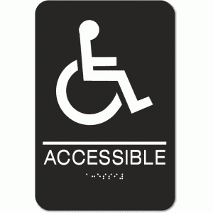 

Accessible Wheelchair Sign - Styrene-Black / White(1 Unit)