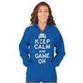 thumbnail image 3 of Vintage Keep Calm Video Game On Nerd Zip Up Hoodie Men's Women's Brisco Brands S, 3 of 6