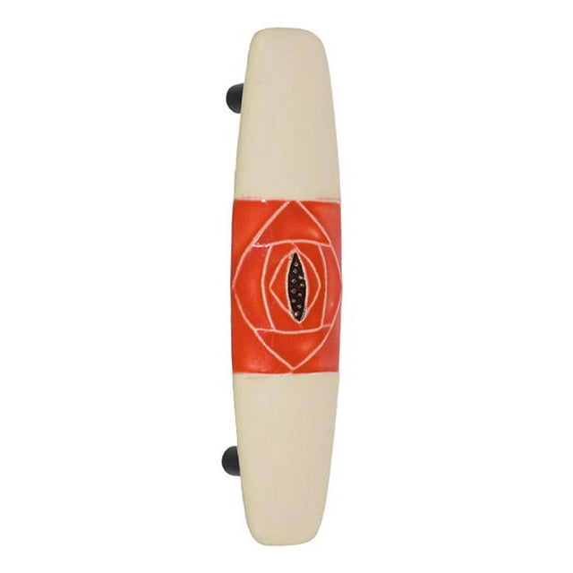 Acorn PPKYP Lg Pull Off White with Sq Orange Rose