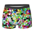 thumbnail image 6 of Men's Boxer Briefs, Colorful Tie Dye Stained Glass Soft Comfy Mens Underwear Boxer Briefs Breathable With Widen Waist, 6 of 7