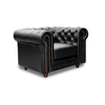 thumbnail image 2 of Sillón Individual de de Piel Genuina Clásico Capitonado, 1 plaza, Modelo Chesterfield P/V, Color Negro, Elegante, cómodo y Moderno, Hecho en Mexico. Medidas 110 X 90 X 80 cm., 2 of 7