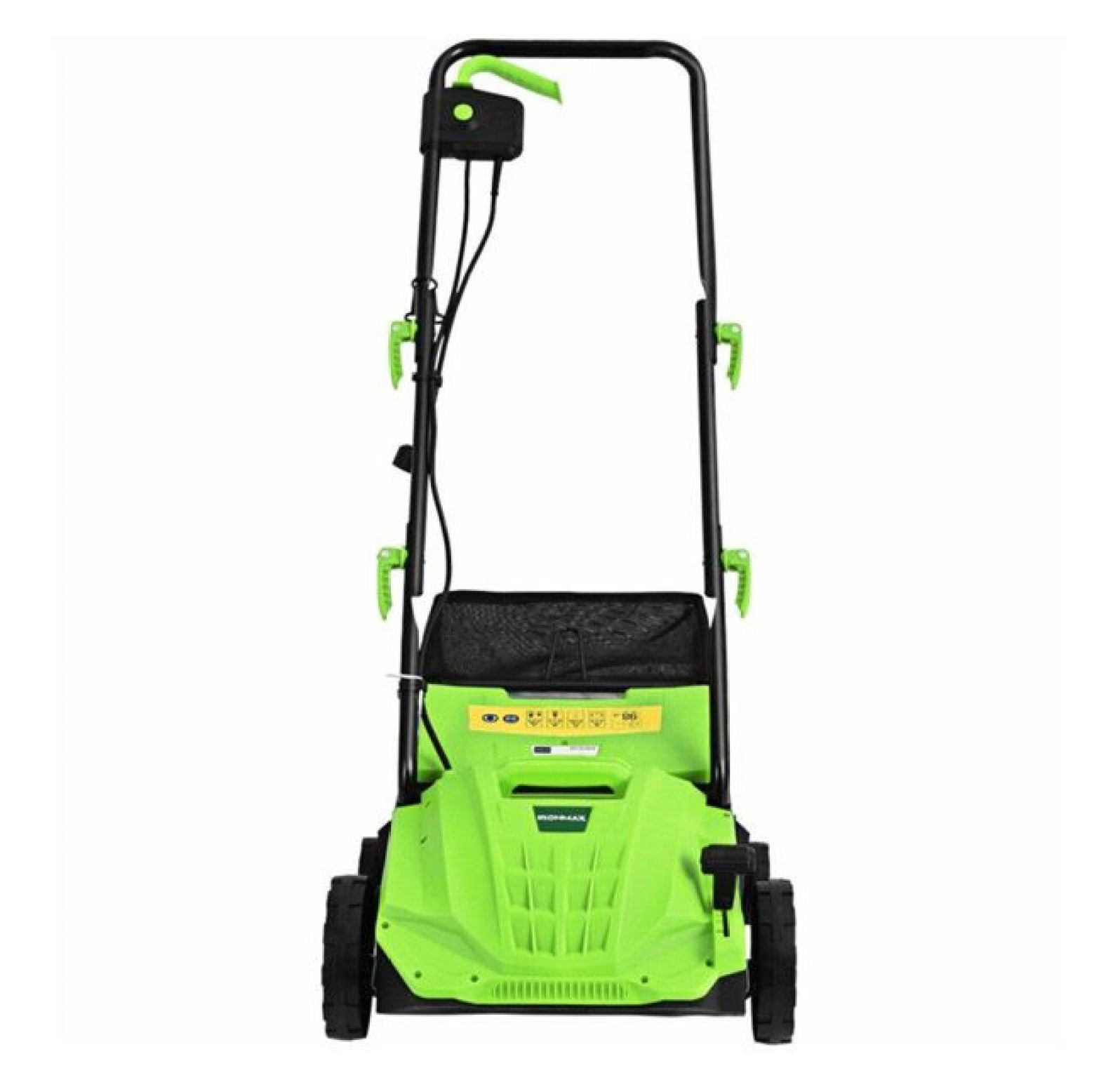 13" Electric Lawn Dethatcher w/ Collection Bag and Removable Blades -Green