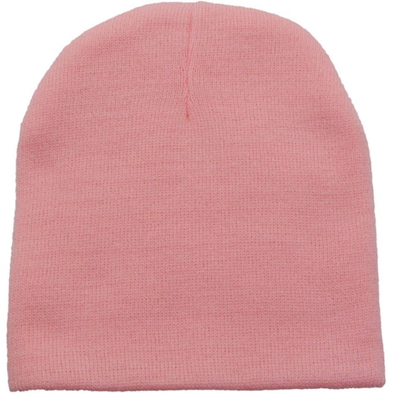 Simplicity Unisex Short Knit Beanie Skully Hat Cap, Pink