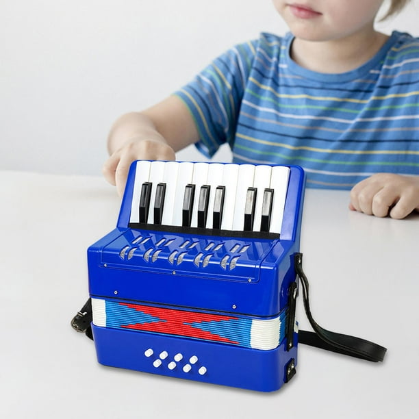 Acordeón de Piano perfecl 17 teclas 8 bajos Azul